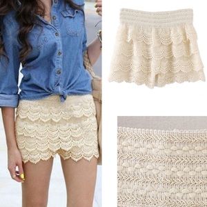 Tiered Crochet Shorts